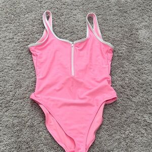 Old Navy Light Pink one piece swimsuit with White Trim